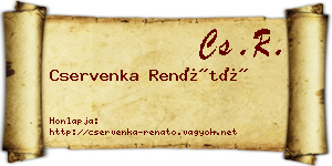 Cservenka Renátó névjegykártya