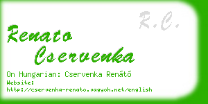renato cservenka business card