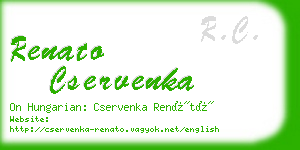 renato cservenka business card